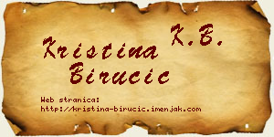 Kristina Birucić vizit kartica